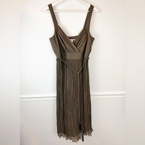 WHITE HOUSE BLACK MARKET Brown Flowy Empire Waist Summer Dress NWT | Size 12